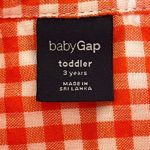 Baby Gap 100% Cotton Orange White Boys Button Down Shirt Size 3Yrs Fall Autumn - Picture 7 of 11
